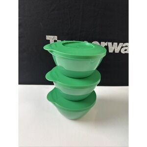 Tupperware Stack Store Serve Bowls  425ml / 2 Cup Set of 3 Green 3S